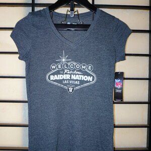 NWT RAIDER NATION Women's NEW ERA LAS VEGAS SIGN TEE